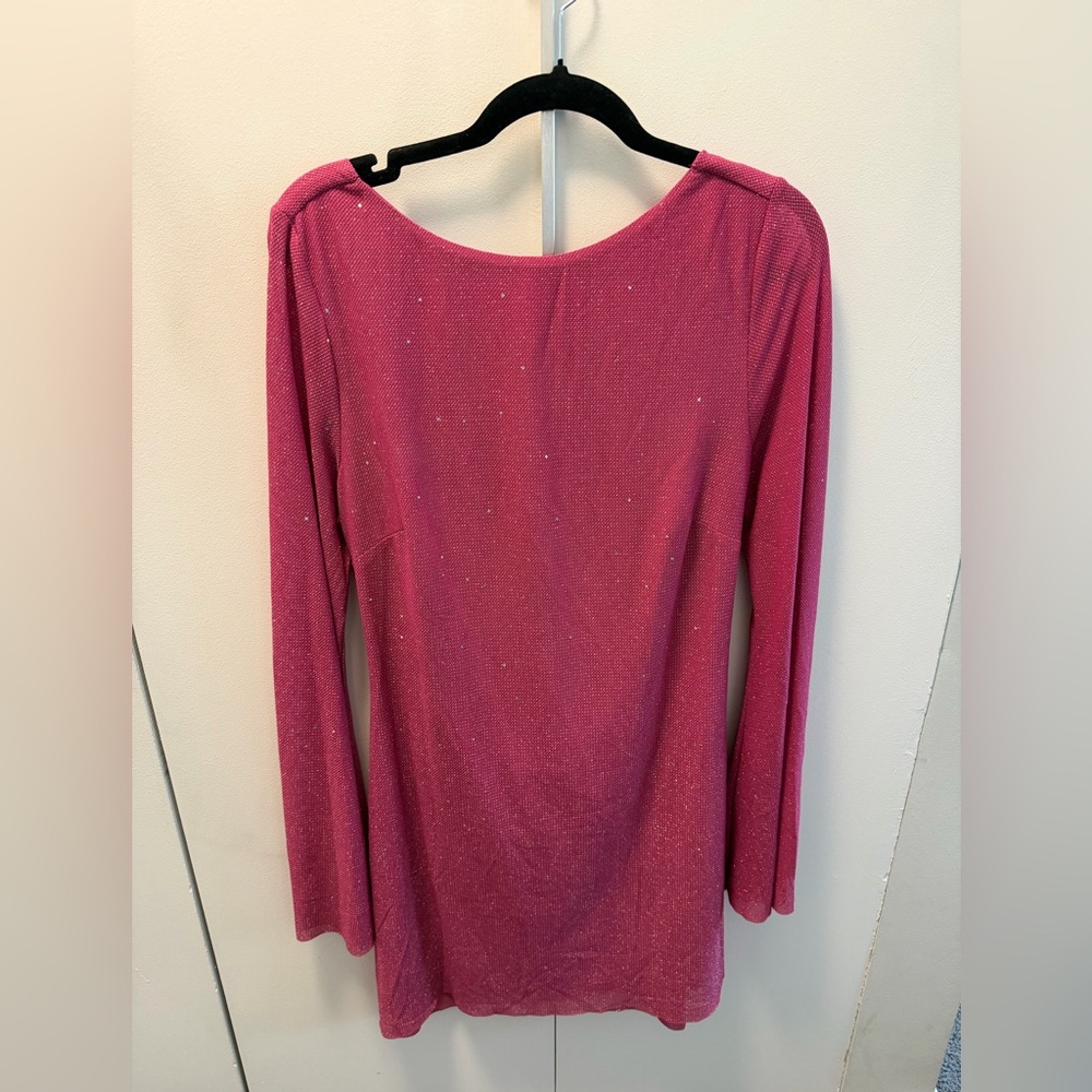 Pink Long Sleeve Dress with Sparkle Detail